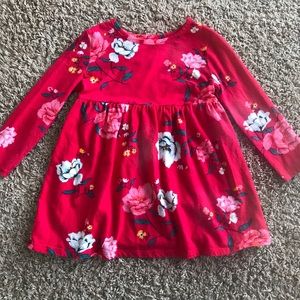 Old Navy red floral dress 3T